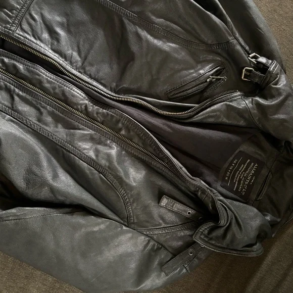 All Saints Spitalfields  Black Leather jacket authentic - Picture 4 of 4